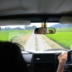 Somewhere between rice fields. Somewhere between rice fields.