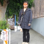 Ann models reluctantly on Post St.