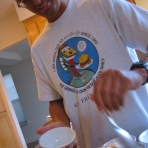 Rand serves up some fruit salad. Rand serves up some fruit salad.
